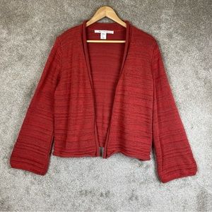 Max Studio Cardigan Womens Extra Large Orange Cotton Blend Stretch- 8956*